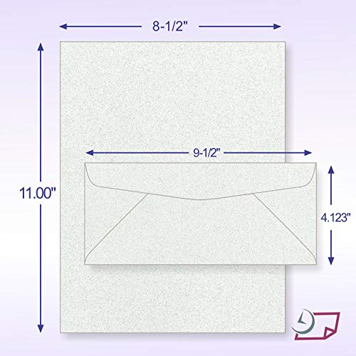 NextFiber 8-1/2" x 11" Letter Heads & #10 Reg. Envelopes Create invitations, Certificates, Events, Parties, Birthday, Showers, Proposals, Presentations, Resumes and much more (Gray)