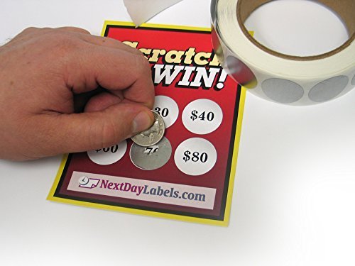 Scratch Off Labels Stickers, Designed to Create Your own Scratch-Off Cards, Raffles, Promotions, Wedding, Fun, Games etc. (1" Round - Silver, 500)