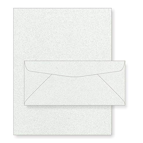 NextFiber 8-1/2" x 11" Letter Heads & #10 Reg. Envelopes Create invitations, Certificates, Events, Parties, Birthday, Showers, Proposals, Presentations, Resumes and much more (Gray)