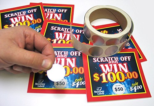 Scratch Off Labels Stickers, Designed to Create Your own Scratch-Off Cards, Raffles, Promotions, Wedding, Fun, Games etc. (1" Round - Silver, 1000)