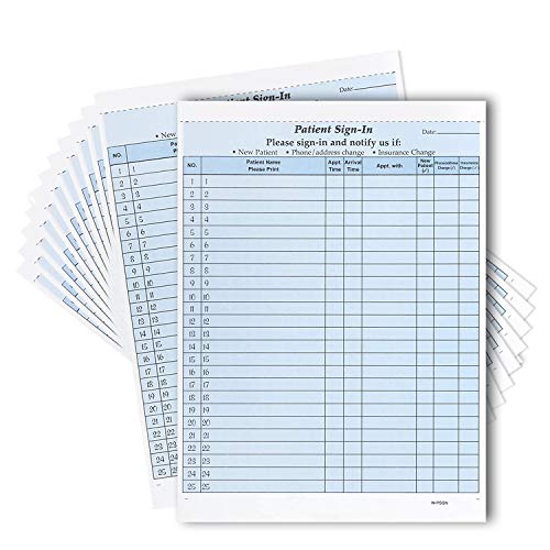 NCR Carbonless 3 Part Patient Sign in Forms, HIPAA Approved and Compliant for Confidentiality in All Medical Offices. (Blue)