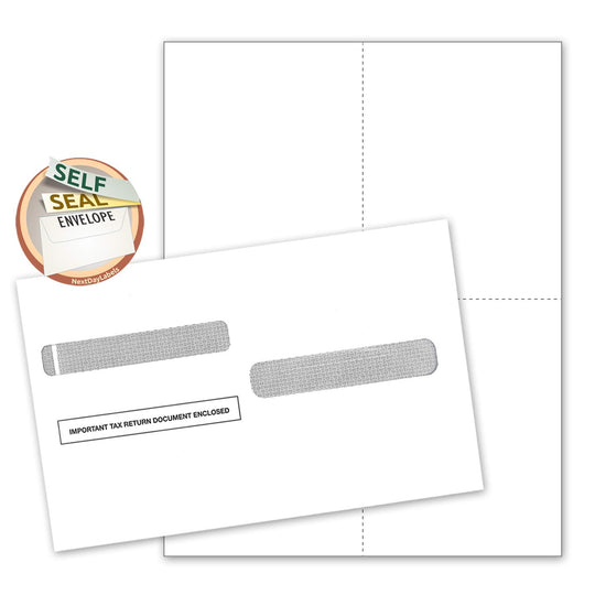 W-2 Forms Blank Paper 4-Up Version"NO Instructions on Back" for Laser and Ink Jet Printer (Forms & Self Seal Envelopes)