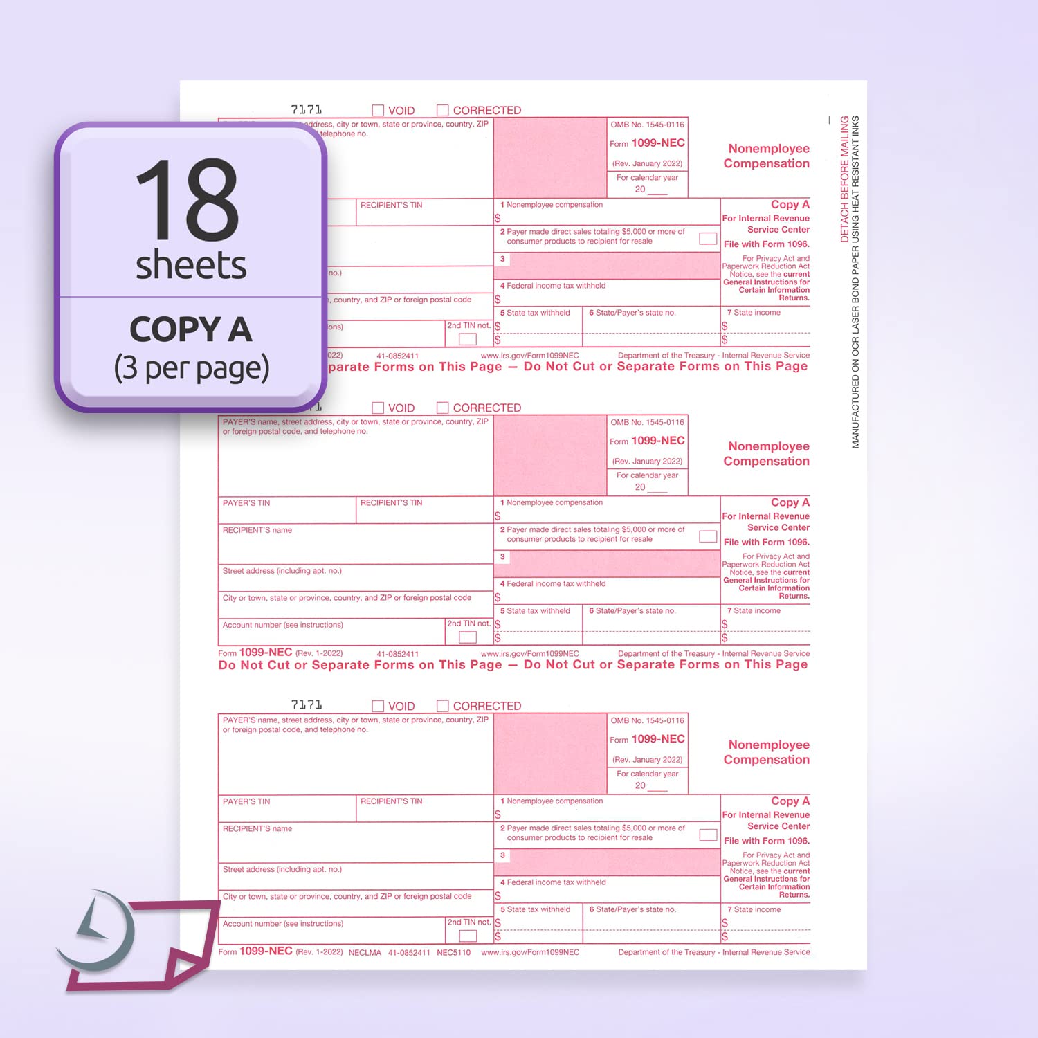new-1099-nec-forms-for-2024-4-part-tax-forms-vendor-kit-of-25-laser-apple-forms for Free Printable 1099 Nec Form 2020 New 1099-NEC Forms for 2024, 4-Part Tax Forms, Vendor Kit of 25 Laser - Apple Forms for Free Printable 1099 Nec Form 2020