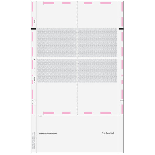 14" Pressure Seal W-2 Forms 4up Quadrant EZ fold