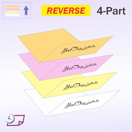 8.5" x 11" 4 Part NCR Superior Gold/Pink/Canary/White Reverse Collated Paper, Item #5915