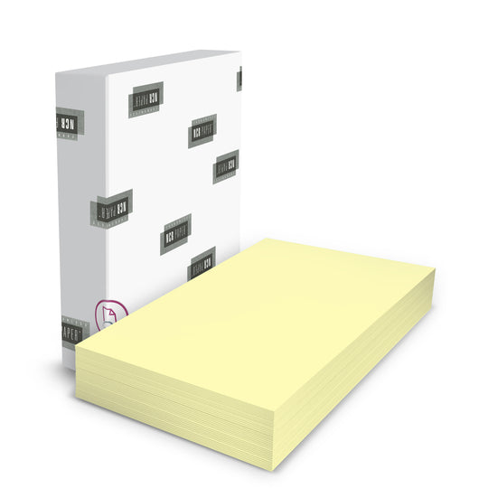 8.5" x 11" 1 Part NCR Superior 20 lb CF Canary Paper, Item #5862