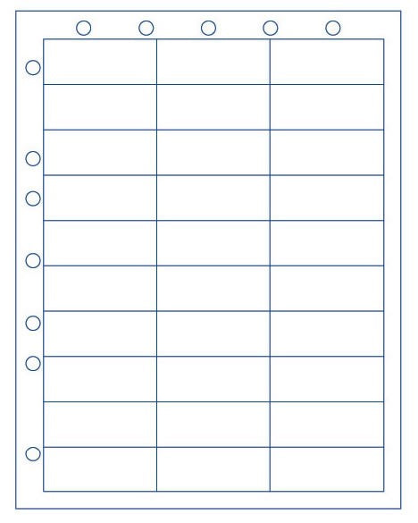 30 Labels per Sheet with Hole Punch Top & Left