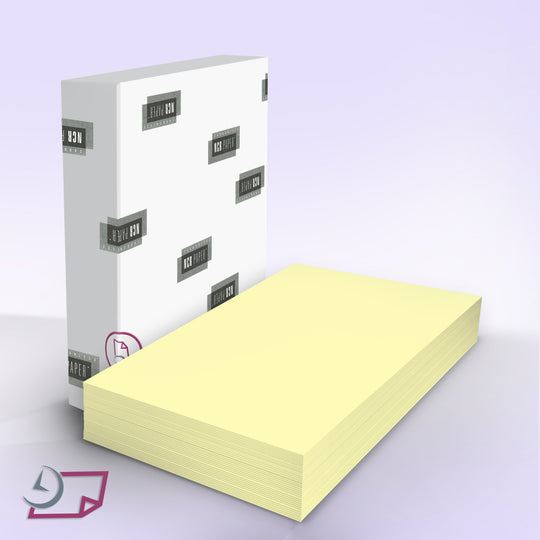 8.5" x 11" 1 Part NCR Superior 22 lb CFB Yellow Paper, Item #5830